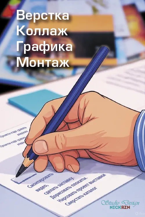Карандаш в руке, рисунок